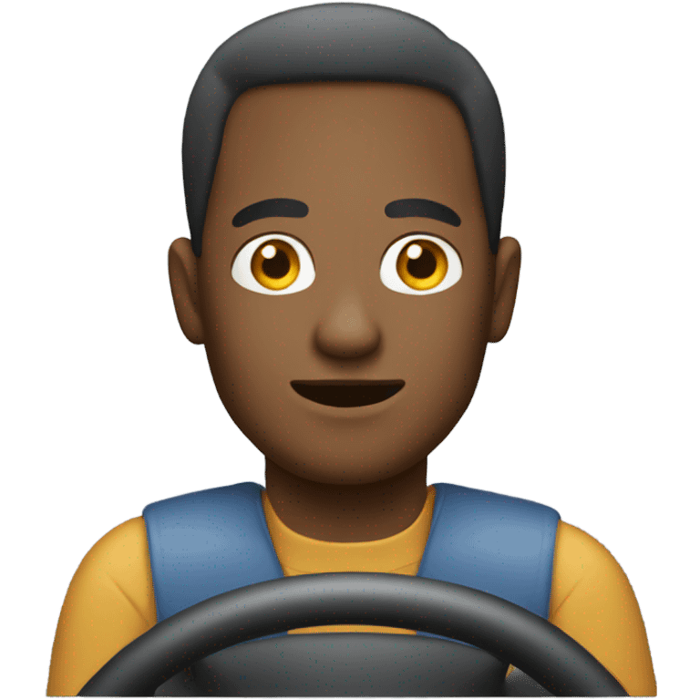 A man driveing in a car emoji