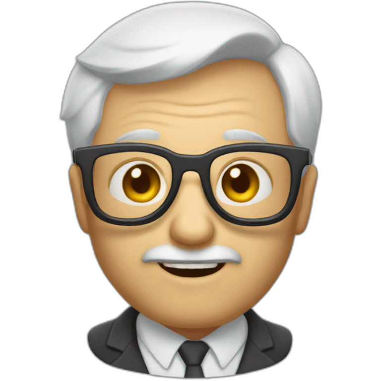 Un vieux chauve avec des lunettes emoji