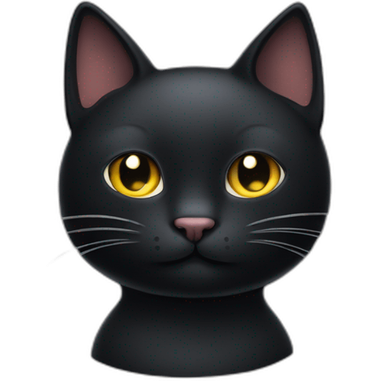 Black cat with star in head emoji