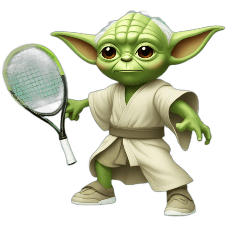 Yoda playing padel tennis emoji