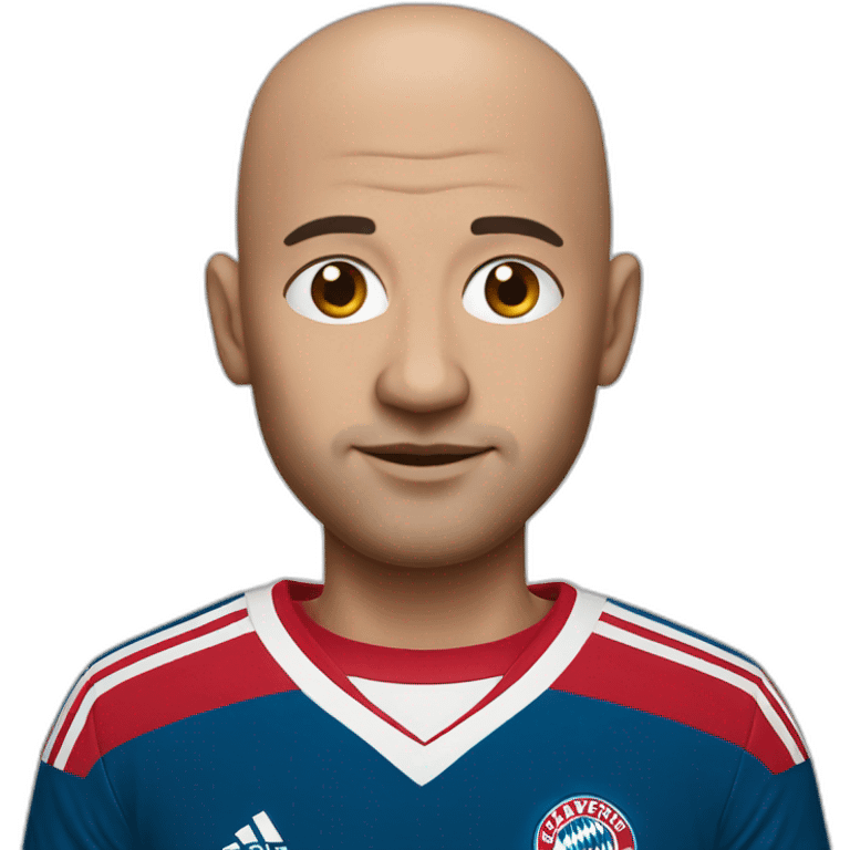 Bald guy with Bayern Munich jersey emoji