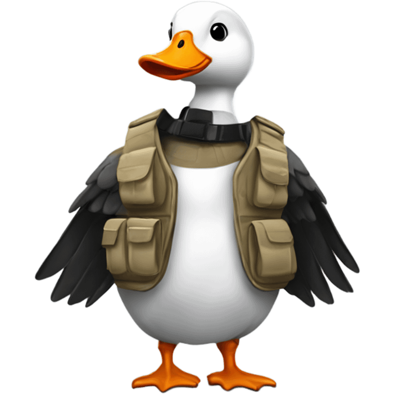 goose with bulletproof vest emoji