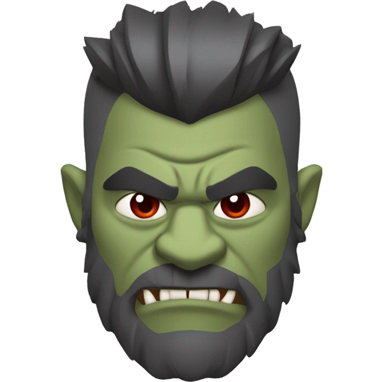 armored orc berserker with red beard & mohican emoji