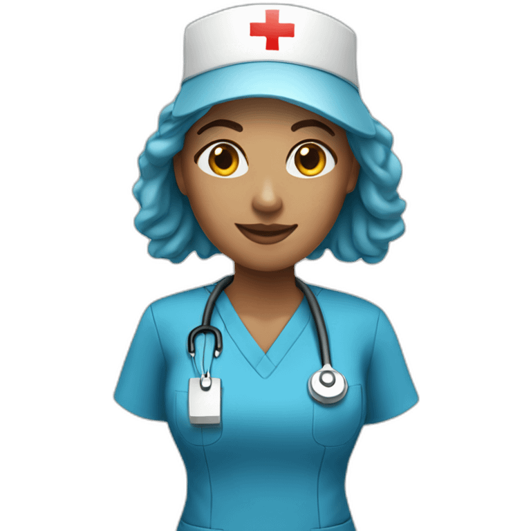 woman nurse with blue scrubs emoji