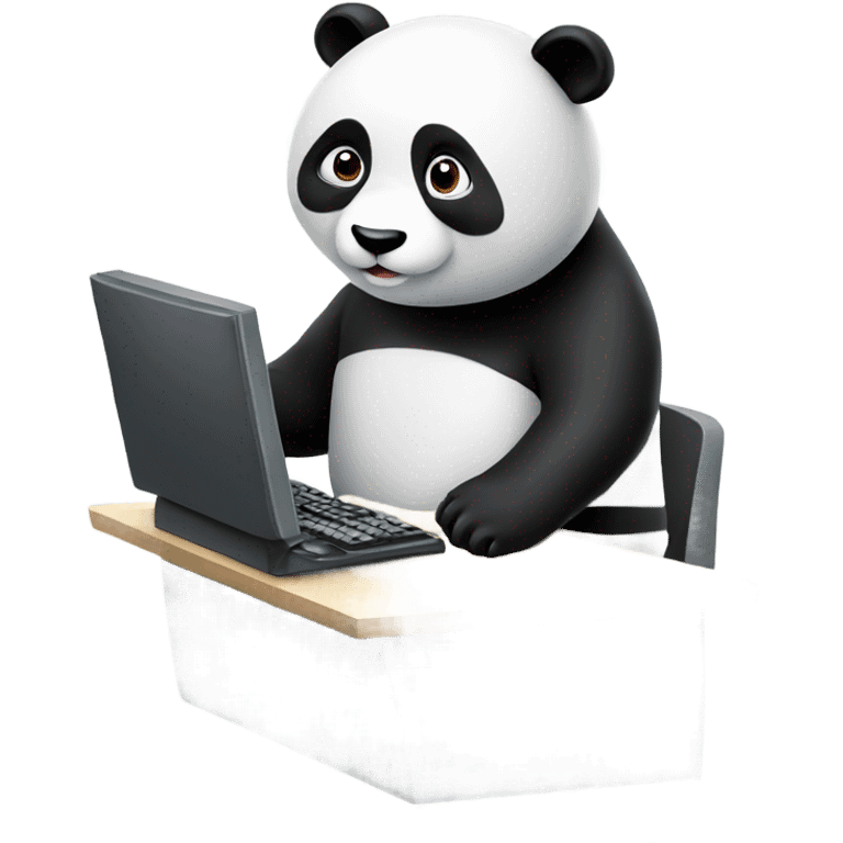 Panda working computer emoji