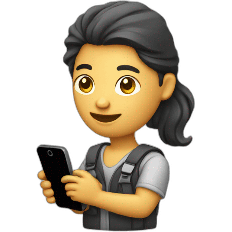 software engineer holding phone in hand emoji