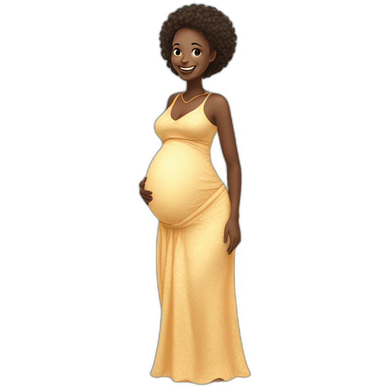 beautiful African women pregnant and smiling emoji