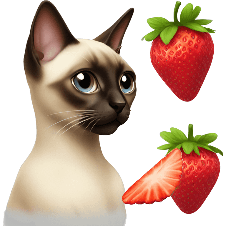 siamese with strawberry  emoji