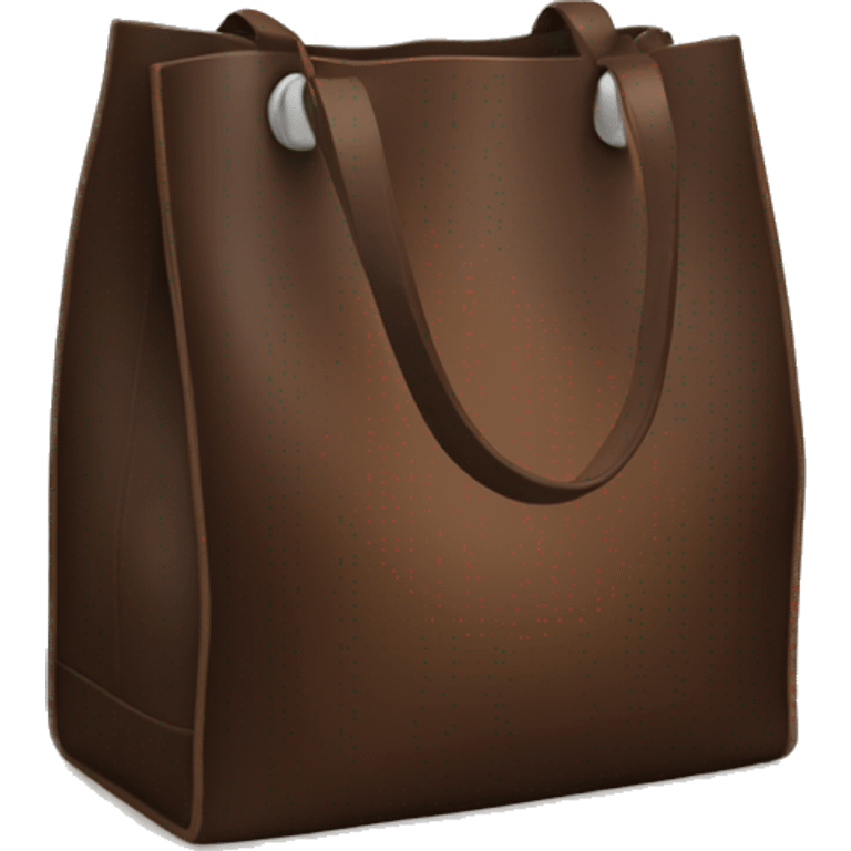 dark brown leather totebag emoji