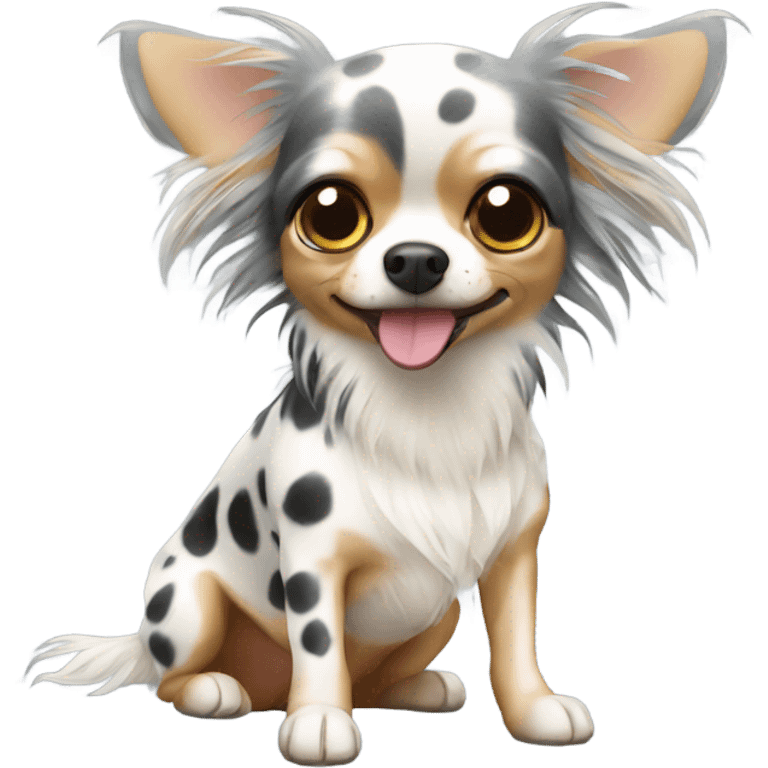 Spotted chihuahua long hair  emoji