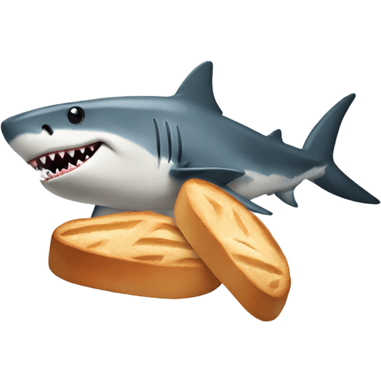 Shark with bread emoji