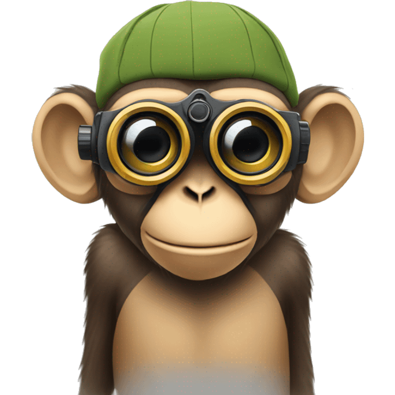 Monkey with binoculars  emoji