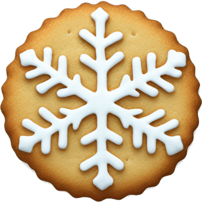 Cute winter biscuit with snowflake  emoji