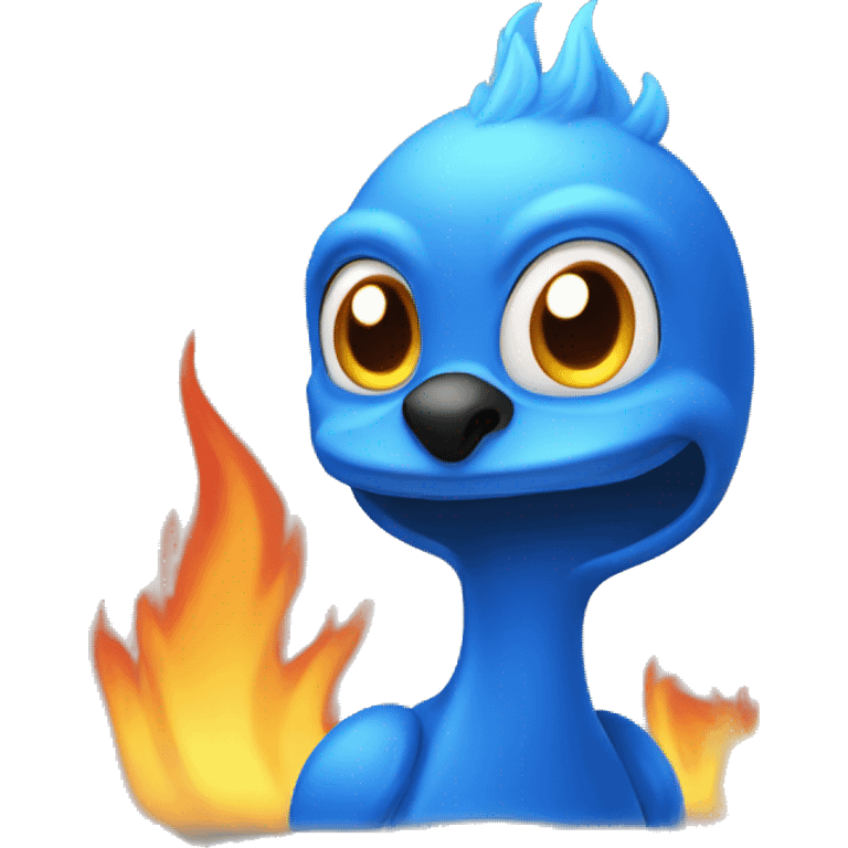 Flama de fuego color azul  emoji