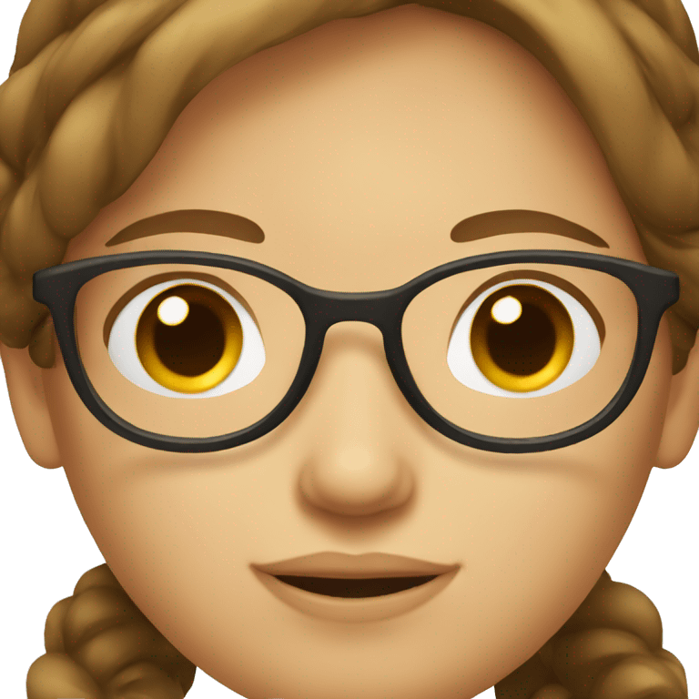 girl with glasses and mid short brown hair emoji