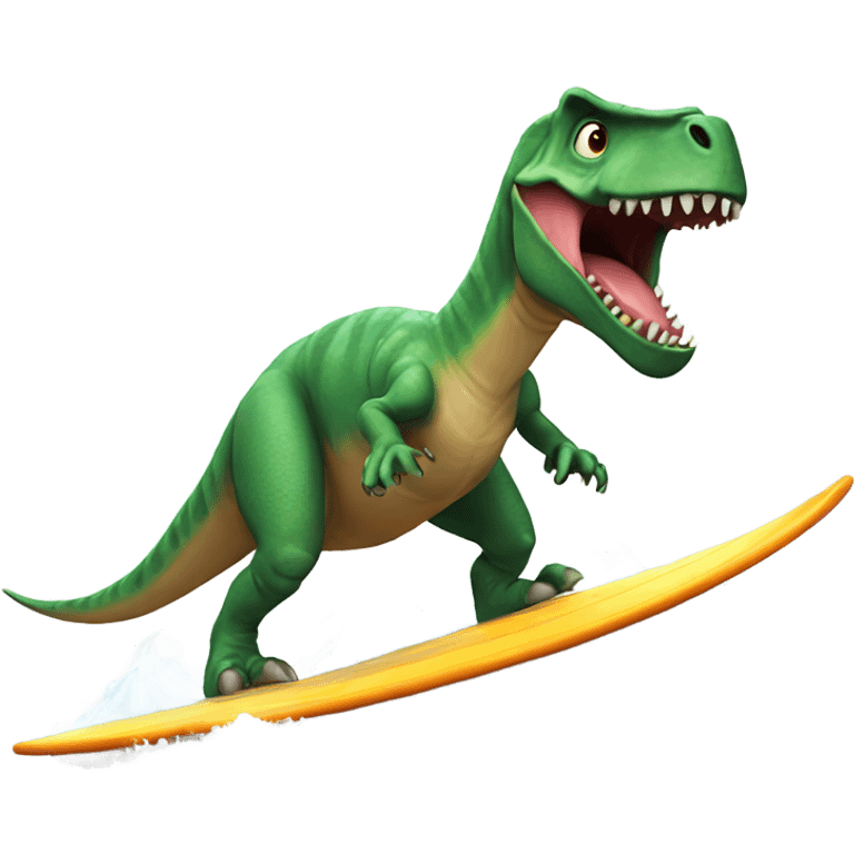 dinosaur surfing emoji