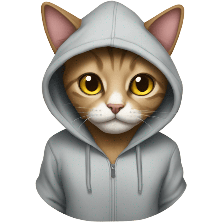 Cat wearing hoodie emoji