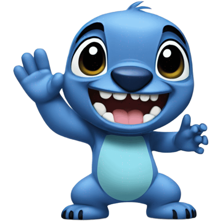 fictional character stitch giving a high five emoji