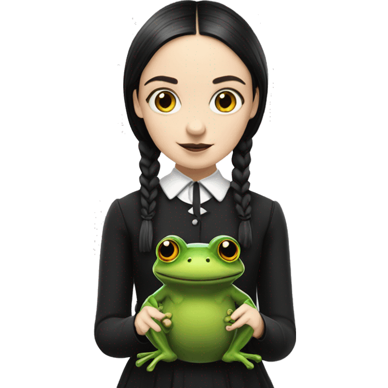 WEDNESDAY ADAMS WITH FROG emoji