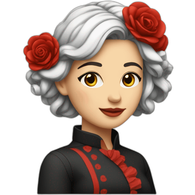 mujer-blanca-cabello-rojo-con-tijeras-papel-flor emoji