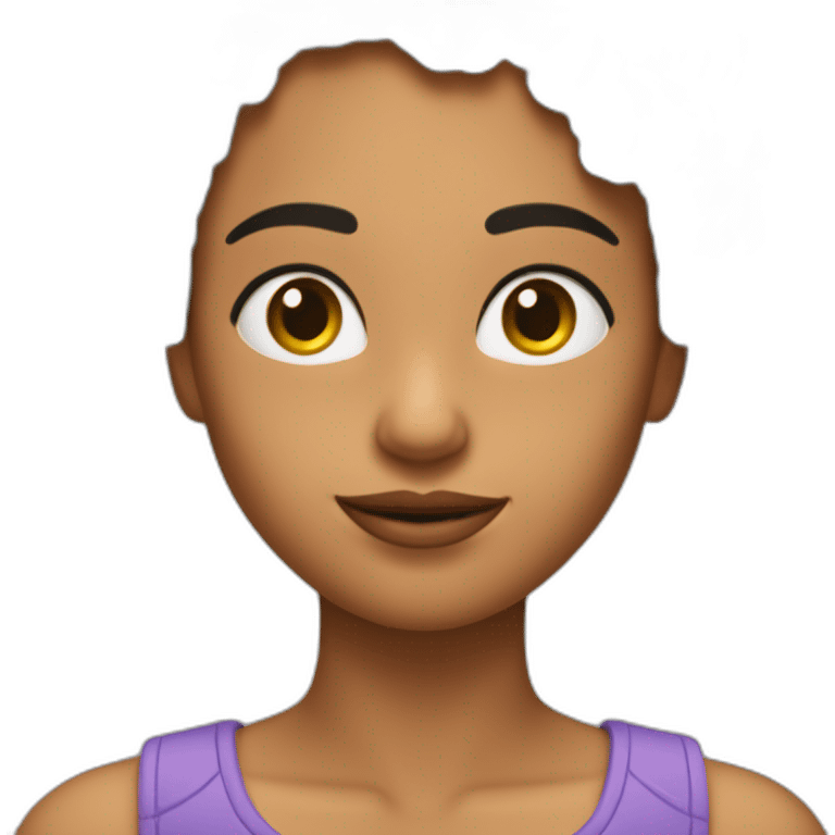 Chica trigueña de pelo largo negro con un dedo haciendo una señal como tú piensas emoji