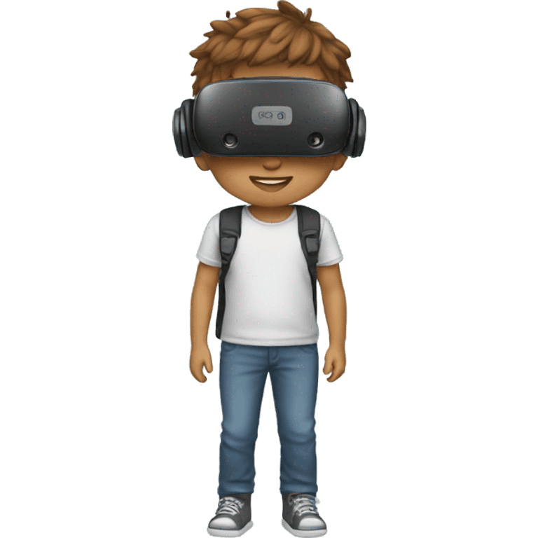 Boy with vr emoji