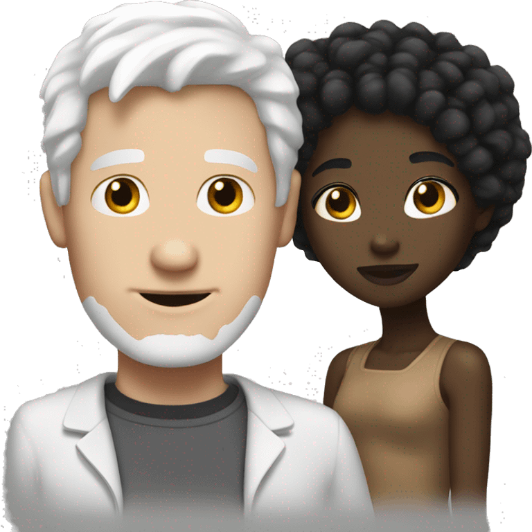 White guy with black girl white hair emoji