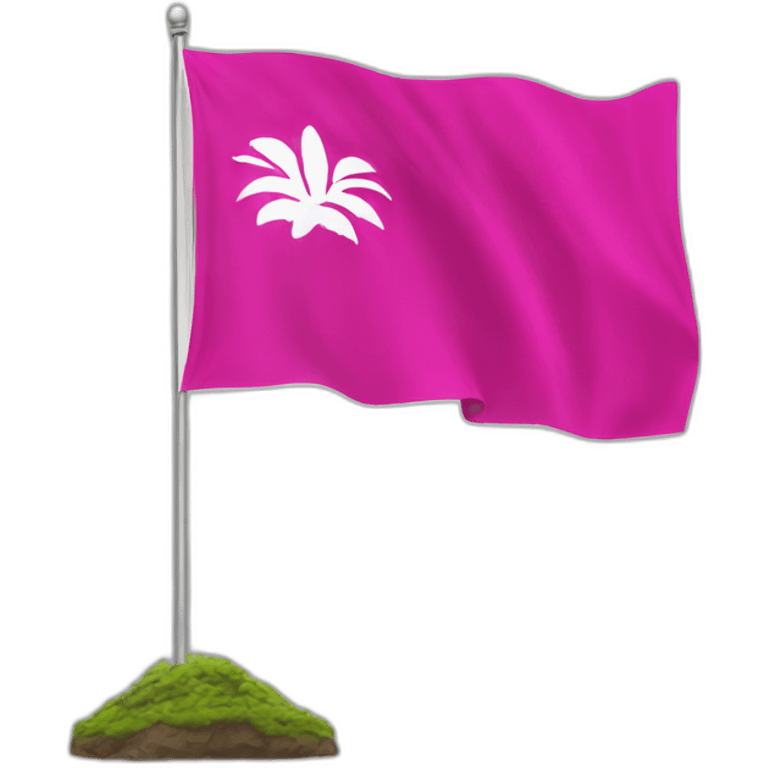 big fuchsia flag with white inscription "idea" in centre emoji