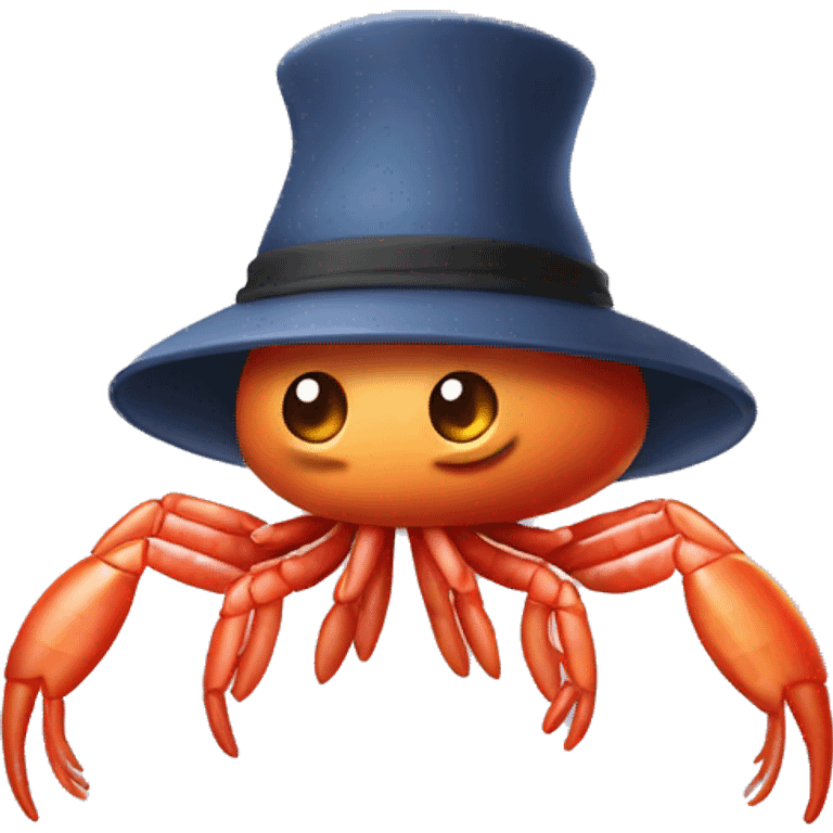 Shrimp wearing a hat emoji