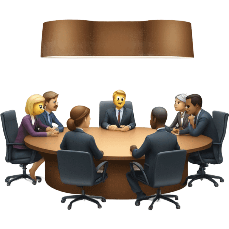 men and women work meeting at a table emoji