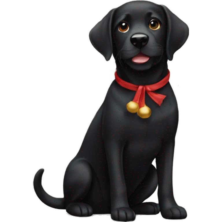 Christmas Black lab emoji