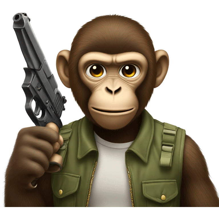 Monkey with a gun emoji