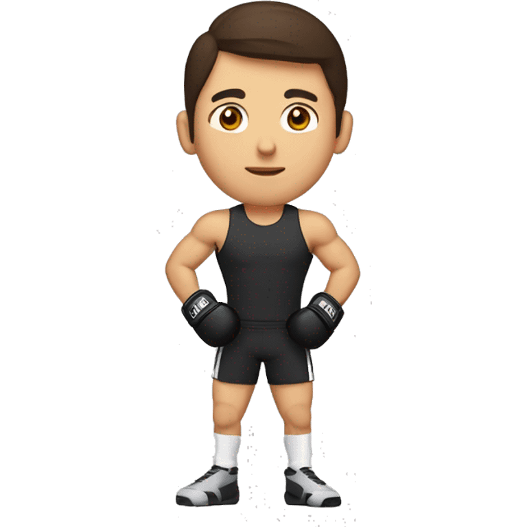 une coach sportive brune, mma avec une queue de cheval, énervé emoji