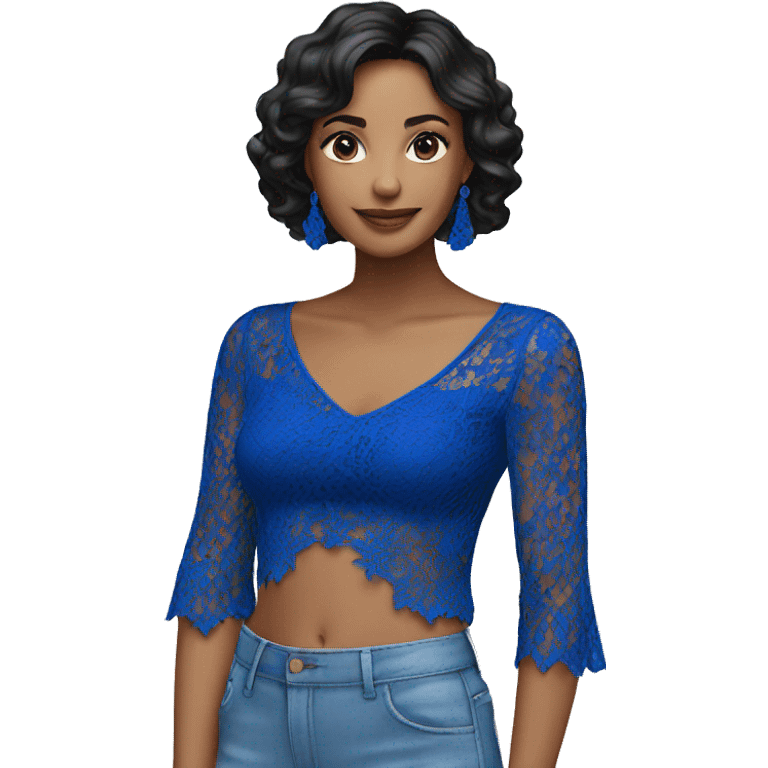 Royal blue lace top  emoji