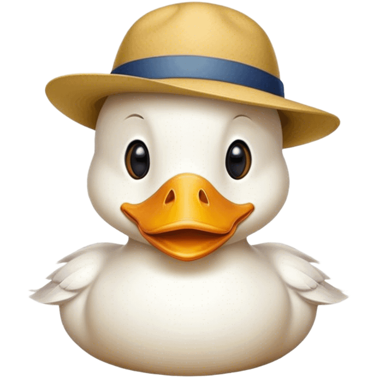 Duck with hat emoji