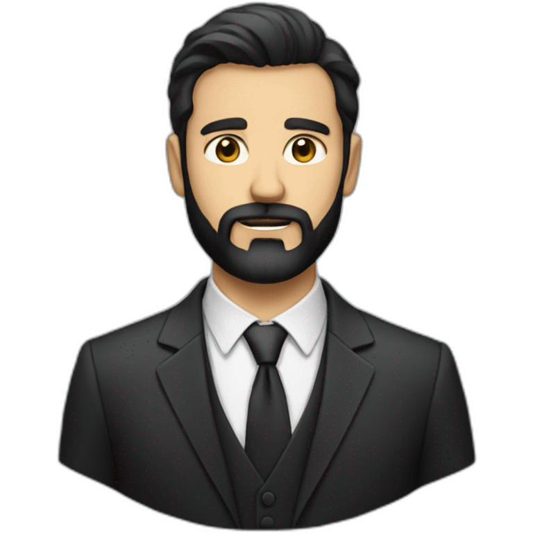 a man with a dark beard in a suit emoji