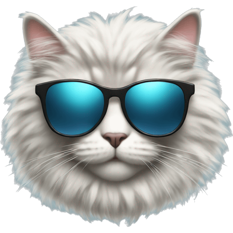 Fluffy Cat in sunglasses  emoji