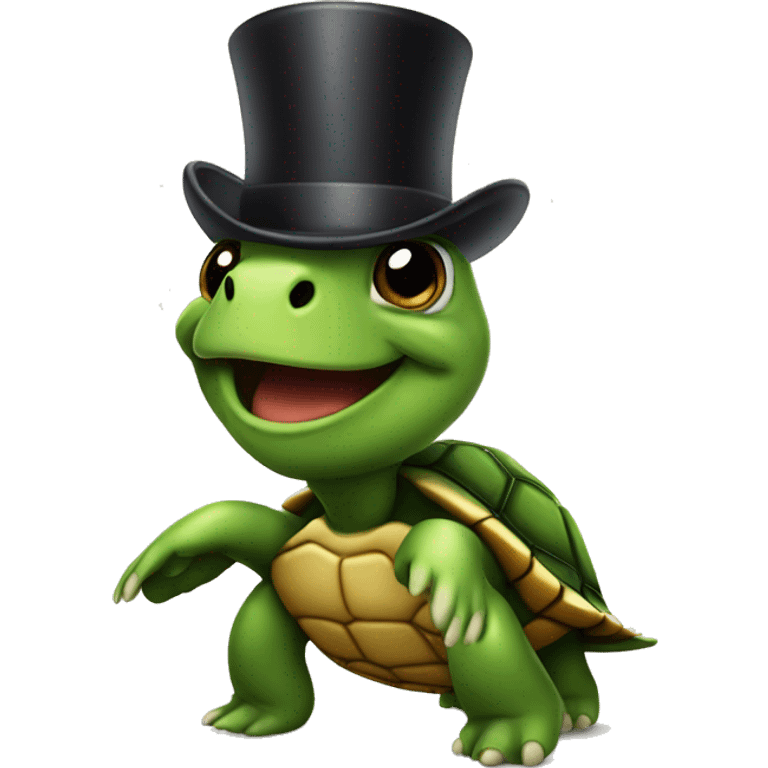 turtle with a top hat emoji