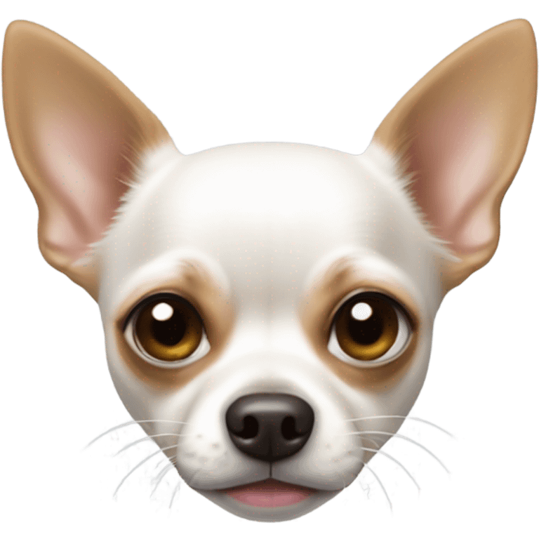 Perro chihuahua blanco cabeza de venado emoji