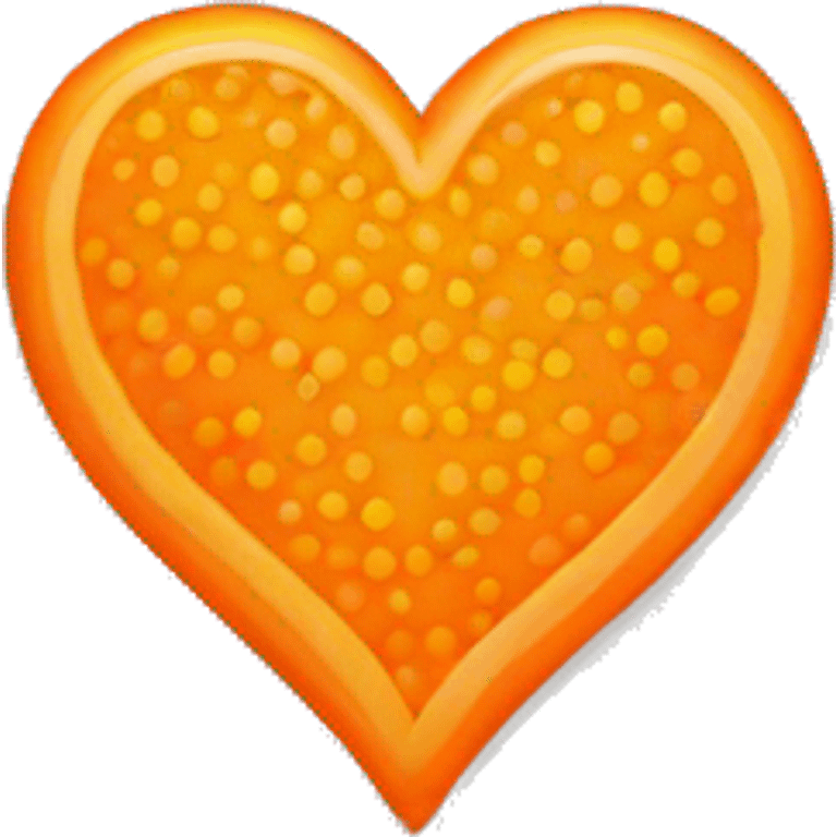 dotted outline of an orange heart with lighter orange filling emoji