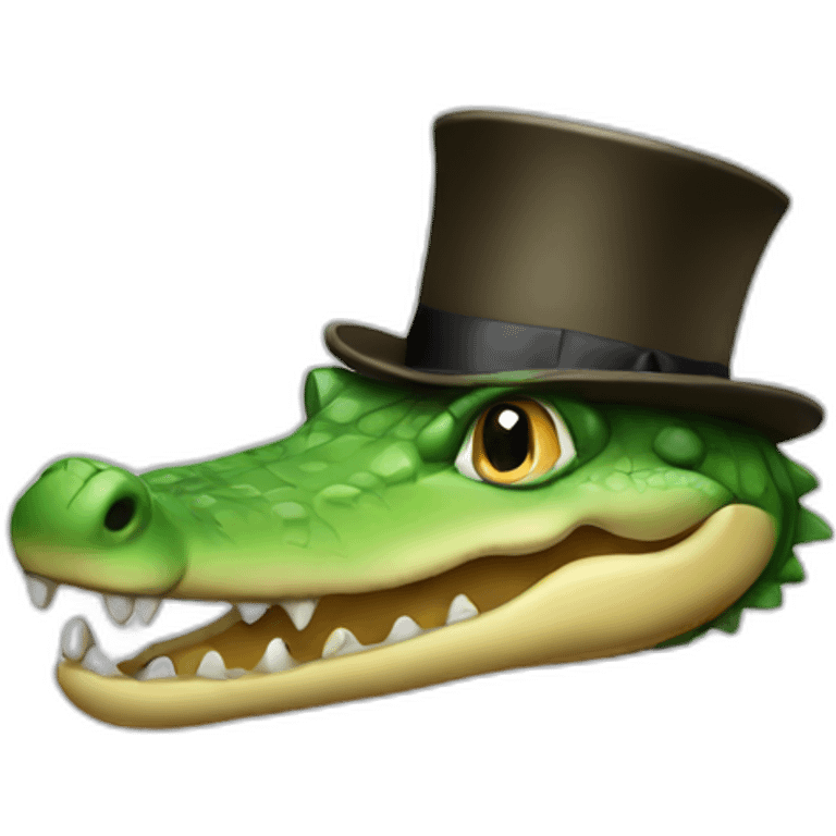 Crocodile with a top hat emoji