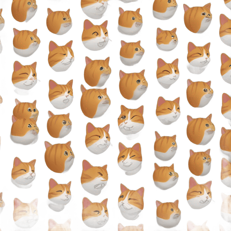 Grey and orange tabby cats emoji