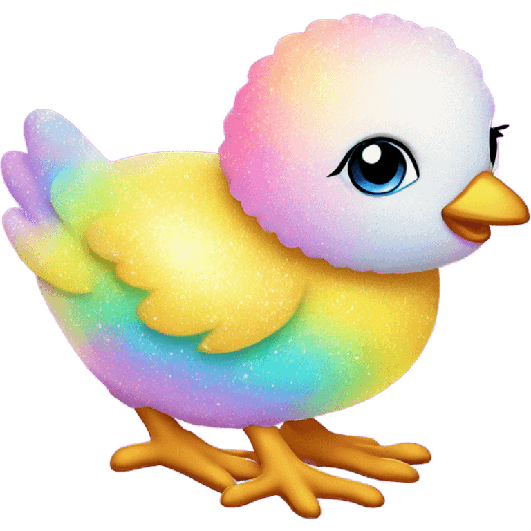 Lisa frank pastel sparkle easter chick emoji