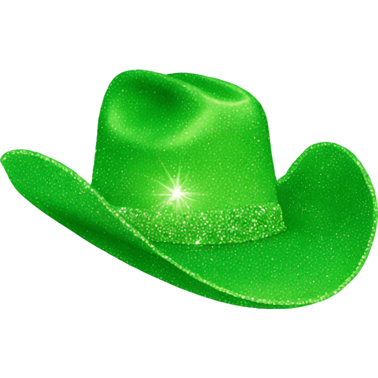 lime green sparkly cowgirl hat emoji