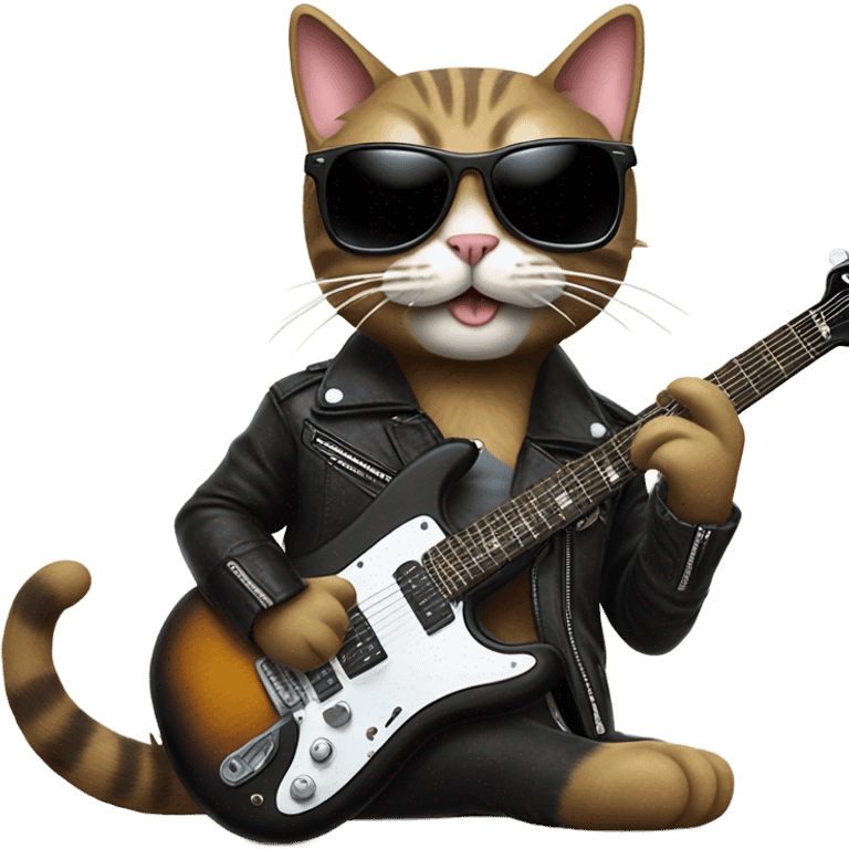 Rock music cat  emoji