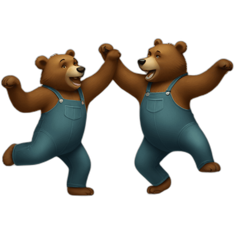 Two dancing bears emoji