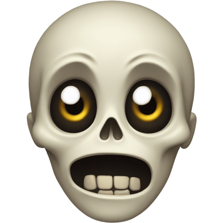 Skeleton emoji mixed with scared emoji  emoji