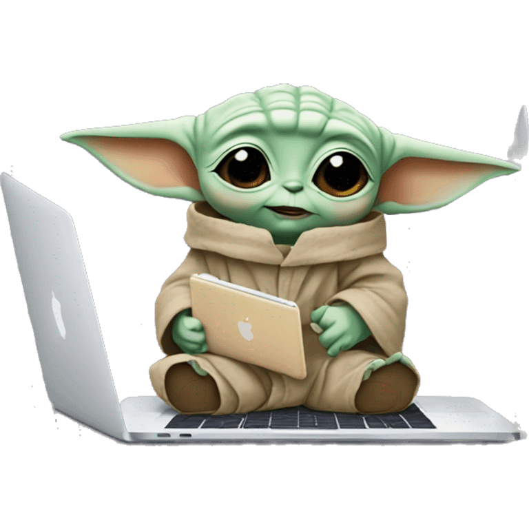 
BABY YODA WITH THE MACBOOK emoji