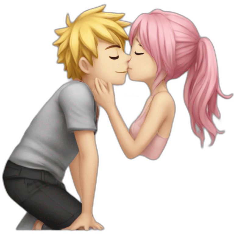 Natsu kiss Grey emoji