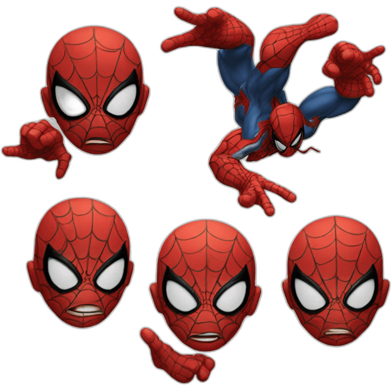 1 spidermen pointing fingers at left side emoji